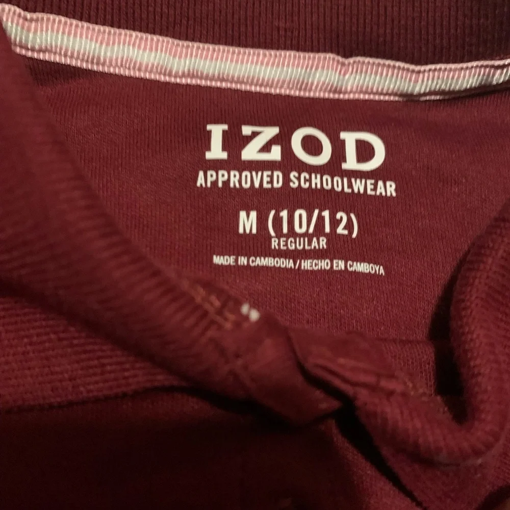 IZOD Burgundy Polo Shirt M (10-12) kid